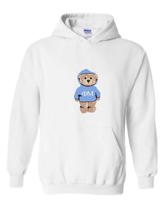 Bear Hoodie White/Blue