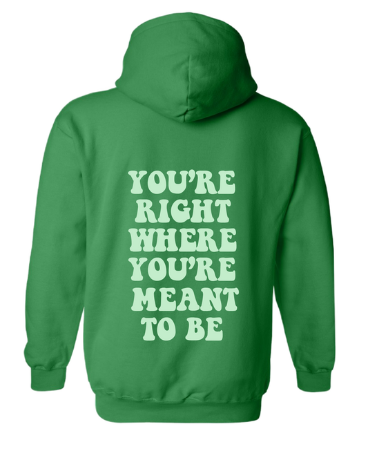 Where You're Meant To Be Hoodie Green