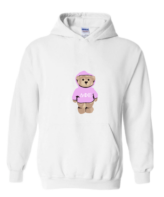 Bear Hoodie White/Pink